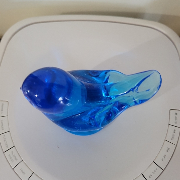 LEO WARD 1992 Signed Art Glass Paperweight Blue Bird of Happiness Figurine - Picture 4 of 5